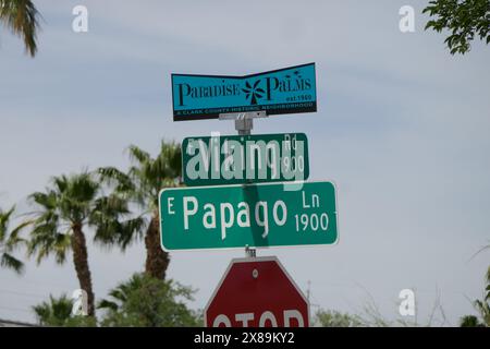 Las Vegas, Nevada, USA 14 mai 2024 Viking Road et Papago Lane à Paradise Palms le 14 mai 2024 à Las Vegas, Nevada, USA. Photo de Barry King/Alamy Stock photo Banque D'Images