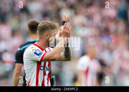 Cracovie, Pologne. 19 mai 2024. Michal Rakoczy de Cracovie Cracovie vu lors du match de football polonais PKO Ekstraklasa League 2023/2024 entre Cracovie Cracovie et Rakow Czestochow au stade de Cracovie. Score final ; Cracovia Krakow 2:0 Rakow Czestochowa crédit : SOPA images Limited/Alamy Live News Banque D'Images