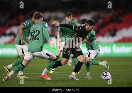 MELBOURNE, AUSTRALIE. 24 mai 2024. Sur la photo : l'attaquant Mathew Leckie de Melbourne en action lors de la semaine mondiale du football amical entre le club anglais Newcastle United et l'australienne ALeague Allstars au Marvel Stadium de Melbourne, en Australie. Crédit : Karl Phillipson/Alamy Live News Banque D'Images