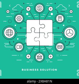 Illustration vectorielle de ligne plate. Icônes de contour linéaire mince moderne. Graphiques d'en-tête de site Web, bannière, conception d'infographies, matériel promotionnel. Affaires Illustration de Vecteur