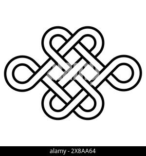 Conception Celtic Knot Vector. Lignes entrelacées sans fin. Symbole de boucle infinie. Motif d'armure géométrique. Illustration de Vecteur