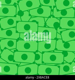 Pile de billets de banque verts vecteur. Fond de motif d'argent. Concept de richesse et de finance. Illustration de devise. Illustration de Vecteur