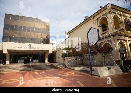 Bureaux et chambres du conseil régional de Tamworth, rue Peel dans le centre-ville de Tamworth, Nouvelle-Galles du Sud, Australie Banque D'Images