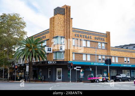 Tamworth est une ville du nord de la Nouvelle-Galles du Sud connue comme la capitale de la musique country de l'Australie, Central Hotel and bar Building sur Brisbane Street, en Nouvelle-Galles du Sud Banque D'Images