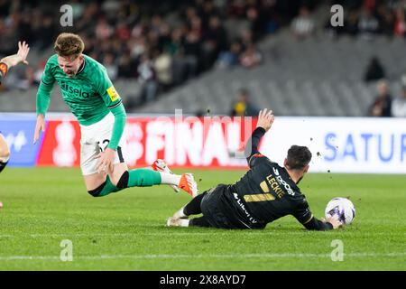 Melbourne, Victoria, Australie. 24 mai 2024. MELBOURNE, AUSTRALIE - 24 MAI : Jay Turner-Cooke de Newcastle United est affronté par Mathew Leckie de A-League All Stars Men lors de la Global Football week au Marvel Stadium le 24 mai 2024 à Melbourne, Australie (crédit image : © Chris Putnam/ZUMA Press Wire) USAGE ÉDITORIAL SEULEMENT! Non destiné à UN USAGE commercial ! Crédit : ZUMA Press, Inc/Alamy Live News Banque D'Images