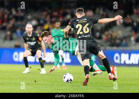 Melbourne, Victoria, Australie. 24 mai 2024. MELBOURNE, AUSTRALIE - 24 MAI : Jay O'Shea de A-League All Stars Men affronte Jay Turner-Cooke de Newcastle United lors de la Global Football week au Marvel Stadium le 24 mai 2024 à Melbourne, Australie (crédit image : © Chris Putnam/ZUMA Press Wire) USAGE ÉDITORIAL EXCLUSIF ! Non destiné à UN USAGE commercial ! Crédit : ZUMA Press, Inc/Alamy Live News Banque D'Images