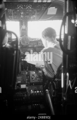 Réel 08- 1948 : la future route sur la mer. Un vol avec Scandianvian Airlines (SAS) de Copenhague à New York. Photo : Per Bratland / Aktuell / NTB ***la photo n'est pas traitée*** le texte de cette image est traduit automatiquement Banque D'Images