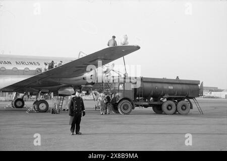 Réel 08- 1948 : la future route sur la mer. Un vol avec Scandianvian Airlines (SAS) de Copenhague à New York. Photo : Per Bratland / Aktuell / NTB ***la photo n'est pas traitée*** le texte de cette image est traduit automatiquement Banque D'Images