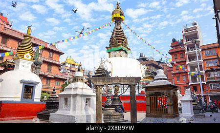 Vue de Kaa Swyambhu Shree Gha Chaitya, construit au 16ème siècle, Katmandou, Népal. Banque D'Images