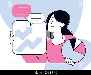 Données de projet de présentation en ligne. Illustration de Vecteur