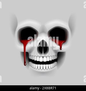 Conception drôle de crâne. Illustration d'Halloween. Banque D'Images