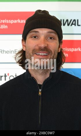 Cologne, Allemagne. 24 mai 2024. Le cycliste Rick Zabel à la conférence de presse du classique cycliste Rund um Köln, qui se déroule pour la 106ème fois cette année. Crédit : Horst Galuschka/dpa/Alamy Live News Banque D'Images