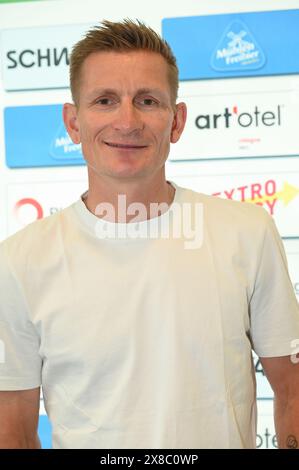 Cologne, Allemagne. 24 mai 2024. Ancien cycliste André Greipel à la conférence de presse du classique cycliste Rund um Köln, qui a lieu pour la 106ème fois cette année. Crédit : Horst Galuschka/dpa/Alamy Live News Banque D'Images