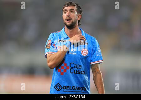 Lima, Pérou. 20 mai 2024. Gaspar Gentile du Deportivo Garcilaso lors du match de Liga 1 entre Alianza de Lima et Deportivo Garcilaso a joué au Nacional Stadium le 28 janvier 2024 à Lima, au Pérou. (Photo de Miguel Marrufo /PRESSINPHOTO) crédit : AGENCE SPORTIVE PRESSINPHOTO/Alamy Live News Banque D'Images