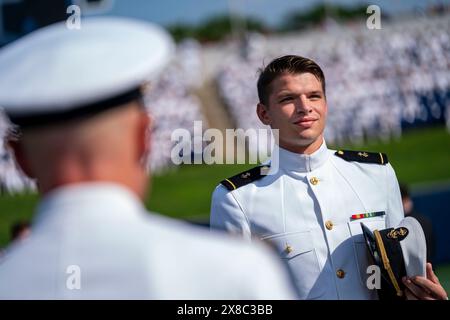 Annapolis, États-Unis. 24 mai 2024. Les aspirants arrivent pour la cérémonie de remise des diplômes et de mise en service de l'Académie navale des États-Unis à Annapolis, Maryland, le vendredi 24 mai 2024. Photo de Bonnie Cash/UPI crédit : UPI/Alamy Live News Banque D'Images