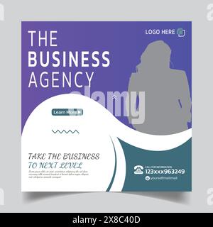 Business social Media Post Template Design ou Modern Agency Post Templates Illustration de Vecteur