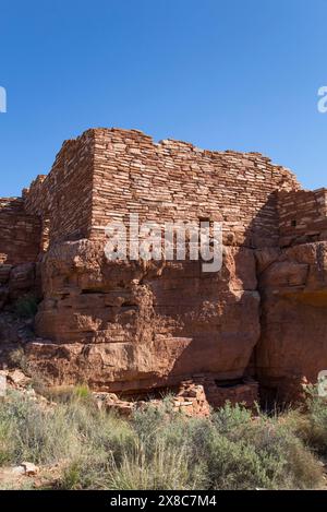 Lomaki Pueblo, peuplé d'environ 1 100 à 1 250 AD AD, Wupatki National Monument, Arizona, USA Banque D'Images