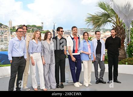 Alexandre de la Patellière, Dimitri Rassam, Adèle Simphal, Anamaria Vartolomei, Pierre Niney (dans Lacoste), Laurent Lafitte (dans Gucci), Anaïs Demoustier, Julien de Saint-Jean, Bastien Bouillon Photocall du film 'le comte de Monte-Cristo' ('le comte de Monte-Cristo') 77e Festival de Cannes 23 mai 2024 crédit : Jacky Godard/Photo12 Banque D'Images