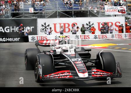 Monaco, France. 24 mai 2024. © PHOTOPQR/NICE MATIN/Dylan Meiffret ; Monaco ; 24/05/2024 ; premiers essais libres de formule 1 lors du 81e grand prix de Monaco. Ici : Haas - 27 - Nico Hulkenberg Monaco GP mai 2024 crédit : MAXPPP/Alamy Live News Banque D'Images