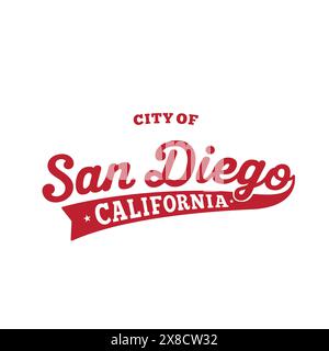 Lettrage de la ville de San Diego. San Diego, Californie conception de typographie. Vecteur et illustration. Illustration de Vecteur