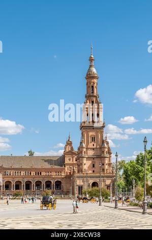 Un aperçu de l'ancienne Plaza de España à Séville, Espagne Banque D'Images