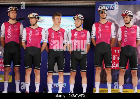 Laval, France. 24 mai 2024. Équipe de Cofidis lors des boucles de la Mayenne 2024, étape 2, Renault Saint-Berthevin - Ernée, course cycliste UCI Pro Series le 24 mai 2024 à Ernée, France - photo Laurent Lairys/DPPI crédit : DPPI Media/Alamy Live News Banque D'Images