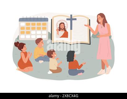 Illustration vectorielle de concept isolé de camp d'été religieux. Illustration de Vecteur