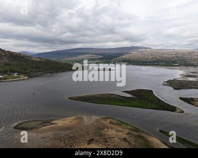Vue aérienne par drone du Loch Linnhe Highland Scotland Banque D'Images