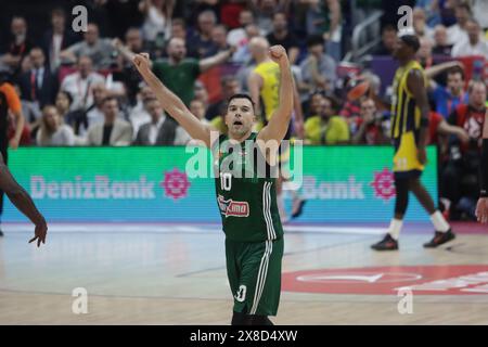 Berlin, Allemagne, 24 mai 2024. Kostas Sloukas lors du match entre Panathinaikos vs Fenerbahce. Turkish Airlines Euroliga final four Berlin 2024. Crédit : Fabideciria/Alamy Live News Banque D'Images