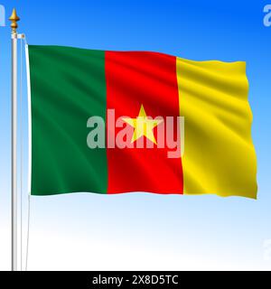 Cameroun, drapeau officiel d'agitations nationales, pays africain, illustration vectorielle Illustration de Vecteur