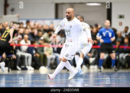 Anvers, Belgique. 24 mai 2024. Amar Zouggaghi de FT Antwerpen photographié lors d'un match de football de futsal entre FT Antwerpen et Sporting Anderlecht, le premier match de la finale Play-Off de la saison 2023-2024 de la première division belge, vendredi 24 mai 2024 à Anvers, Belgique . Crédit : Sportpix/Alamy Live News Banque D'Images