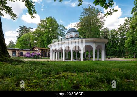 Pavillon de la source d'eau minérale froide Luisa dans la petite ville thermale tchèque UNESCO Frantiskovy Lazne (Franzensbad) - République tchèque (région Karlovy Vary) Banque D'Images