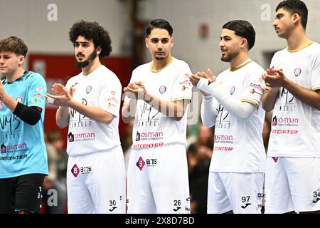 Anvers, Belgique. 24 mai 2024. Hamza Zaaf de FT Antwerpen photographié lors d'un match de football de futsal entre FT Antwerpen et Sporting Anderlecht, le premier match de la finale Play-Off de la saison 2023-2024 de la première division belge, vendredi 24 mai 2024 à Anvers, Belgique . Crédit : Sportpix/Alamy Live News Banque D'Images