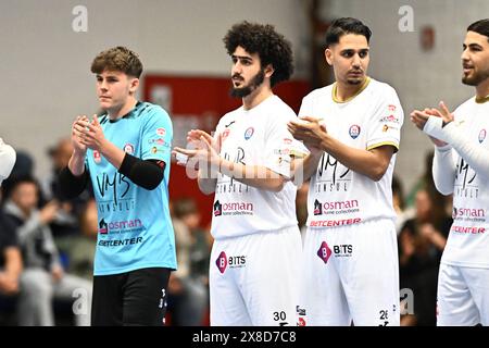 Anvers, Belgique. 24 mai 2024. Imrane Achalhi de FT Antwerpen photographié lors d'un match de football de futsal entre FT Antwerpen et Sporting Anderlecht, le premier match de la finale Play-Off de la saison 2023-2024 de la première division belge, vendredi 24 mai 2024 à Anvers, Belgique . Crédit : Sportpix/Alamy Live News Banque D'Images