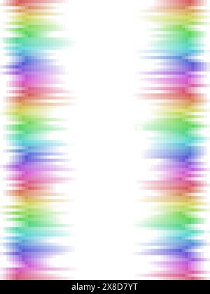 Dégradé de rayures arc-en-ciel pastel avec motif mosaïque de carrés, fond blanc, papier peint graphique vectoriel ou dépliant Illustration de Vecteur