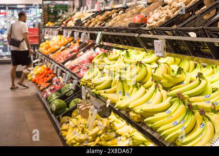 Berlin, Allemagne. 24 mai 2024. Un client fait ses courses dans un supermarché à Berlin, en Allemagne, le 24 mai 2024. L’Allemagne a vu son économie au premier trimestre (T1) croître légèrement de 0,2 pour cent par rapport au trimestre précédent, selon l’Office fédéral de la statistique (Destatis) vendredi. Crédit : Ren Pengfei/Xinhua/Alamy Live News Banque D'Images