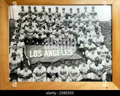 Un portrait de groupe des Los Angeles Dodgers à leur maison d'entraînement de pré-saison Dodgertown à Vero Beach, Floride, États-Unis vers 1959 Banque D'Images