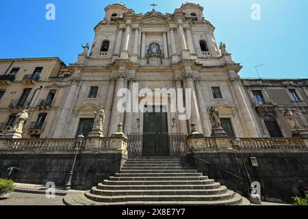 Église de François d'assise Immaculée dans le centre historique de la ville de Catane, Sicile, Italie du Sud Banque D'Images