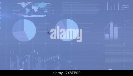 Deux graphiques affichant les tendances des données sur écran numérique Banque D'Images