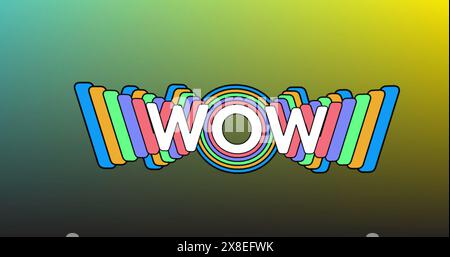 Image d'un texte wow sur fond vert Banque D'Images