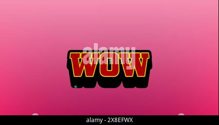Image d'un texte wow sur fond rose Banque D'Images
