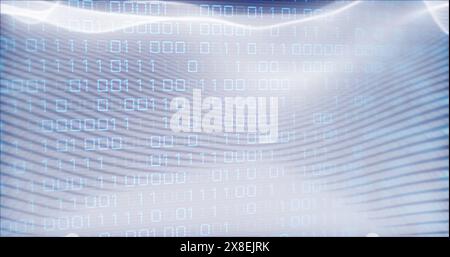 Image de codes binaires en boucle et de motif d'onde dynamique sur fond abstrait Banque D'Images