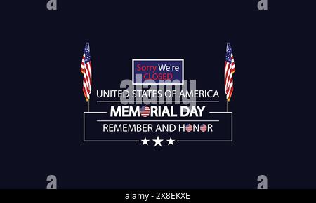 Se souvenir de notre conception de fermeture Heroes Memorial Day avec Patriotic Design Illustration de Vecteur