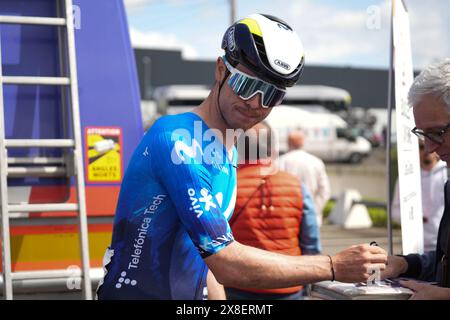 Laval, France. 24 mai 2024. CAVAGNA Remi de l'ÉQUIPE MOVISTAR lors des boucles de la Mayenne 2024, étape 2, Renault Saint-Berthevin - Ernee, course cycliste UCI Pro Series le 24 mai 2024 à Ernee, France. Photo de Laurent Lairys/ABACAPRESS. COM Credit : Abaca Press/Alamy Live News Banque D'Images