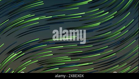 Des lignes bleues et vertes tourbillonnent autour, créant un motif dynamique Banque D'Images