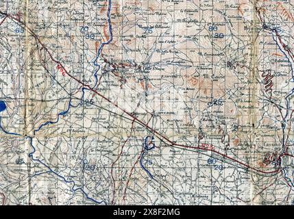 Exercice de la feuille de carte 160 (1:100000) Cassino, Italie de la série GSGS 4146 (état-major général de la section géographique) reproduit par 514 Survey Company, Royal Engineers, avril 1944. Cette section illustre la zone opérationnelle de la 6e Division blindée en avril et mai 1944. Banque D'Images