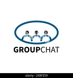 modèle de logo de ligne de chat de groupe social Illustration de Vecteur