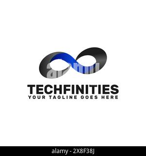 modèle de logo 3d infinity , modèle de logo de technologie Illustration de Vecteur