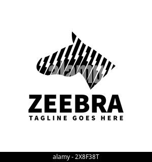 modèle de logo zebra avec barrettes d'alimentation Illustration de Vecteur