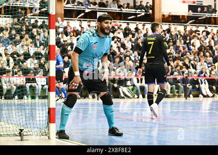 Anvers, Belgique. 24 mai 2024. MoUsTaFa Idrissi de FT Antwerpen photographié lors d'un match de football de futsal entre FT Antwerpen et Sporting Anderlecht, le premier match de la finale Play-Off de la saison 2023-2024 de la première division belge, samedi 24 mai 2024 à Anvers, Belgique . Crédit : Sportpix/Alamy Live News Banque D'Images